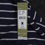 Erin London Womens M Navy White Striped Zip Hoodie Bell Sleeve Pockets NWT - take2supply
