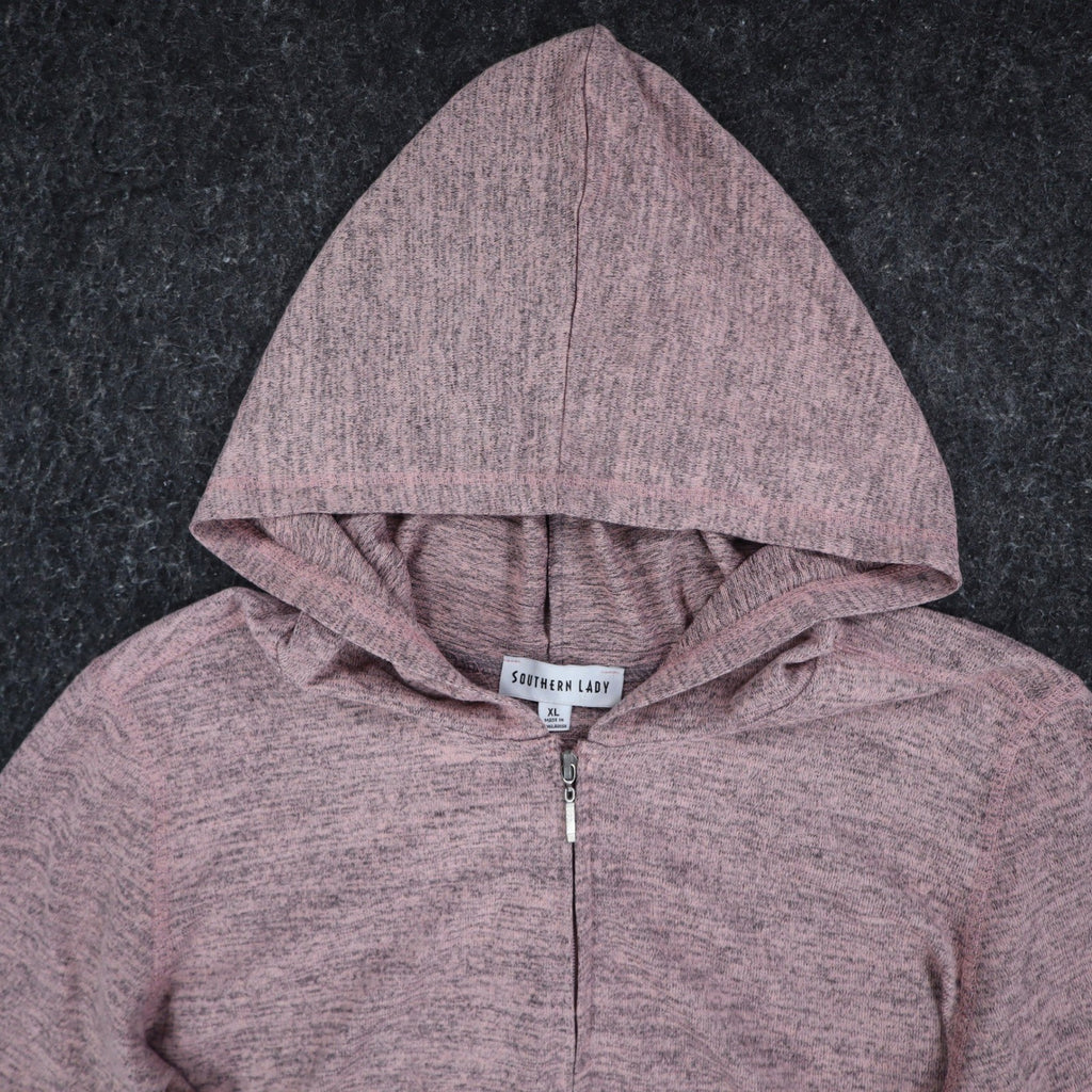 Southern Lady Womens XL Pink Marled Full Zip Hoodie Long Sleeve NWT - take2supply