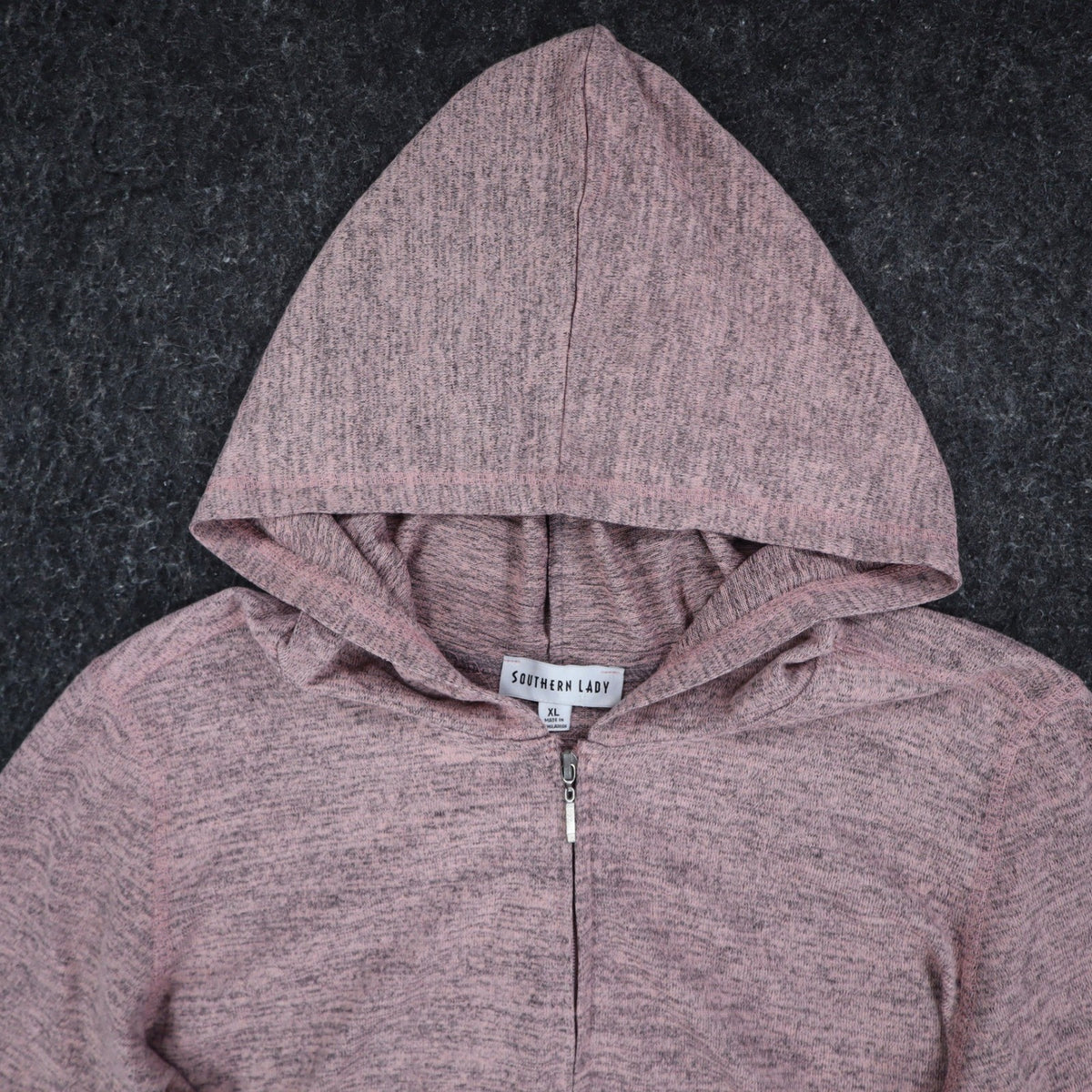 Southern Lady Womens XL Pink Marled Full Zip Hoodie Long Sleeve NWT - take2supply