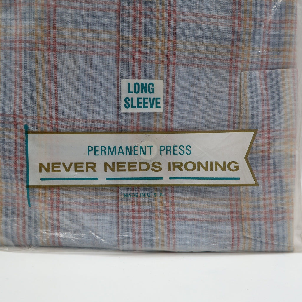 Bellcraft Shirt Boys 10 Blue Red Plaid Long Sleeve Permanent Press USA NWT - take2supply
