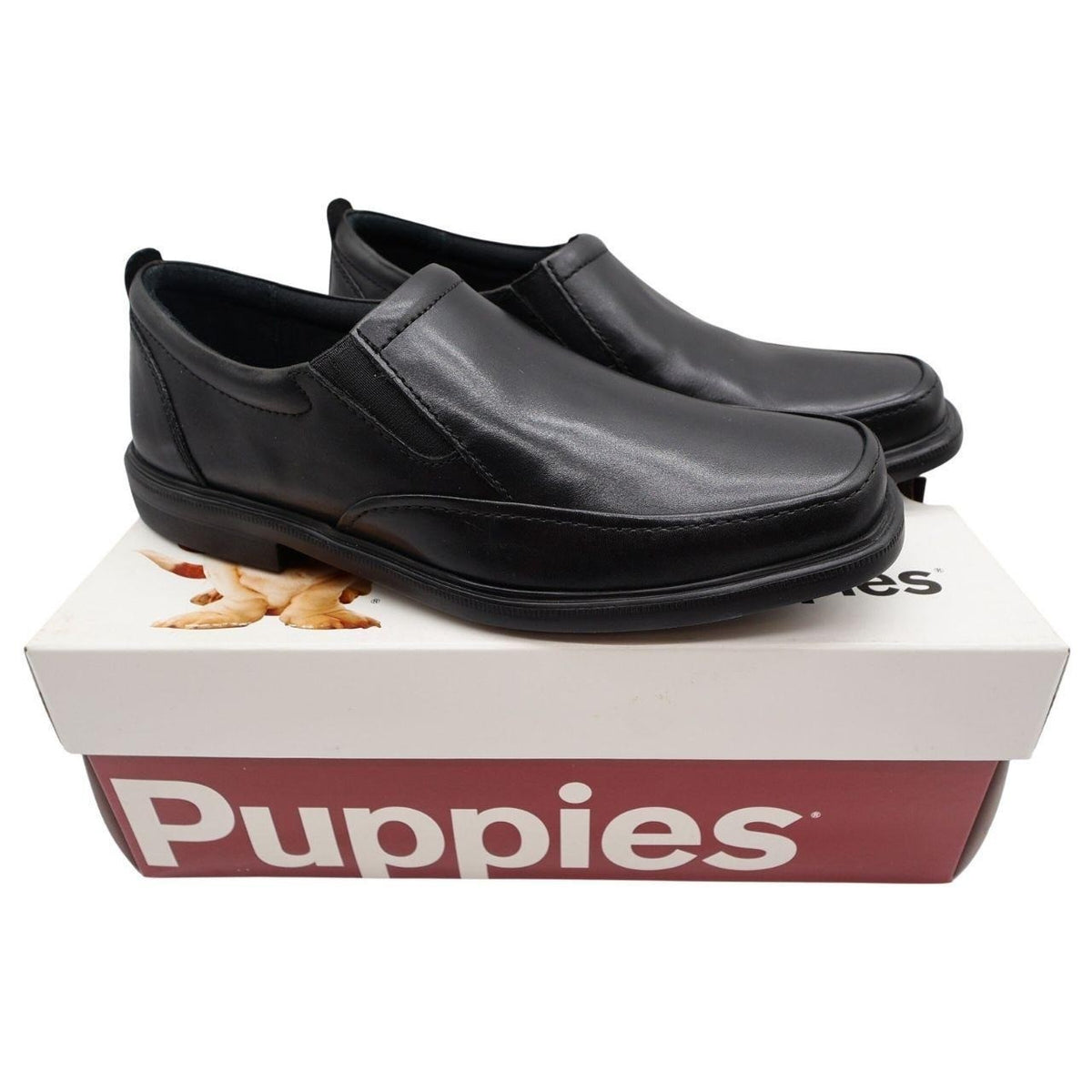 Hush Puppies Platon Hopper Mens 10 Wide Black Leather Slip On Loafer HM01686-001 - take2supply