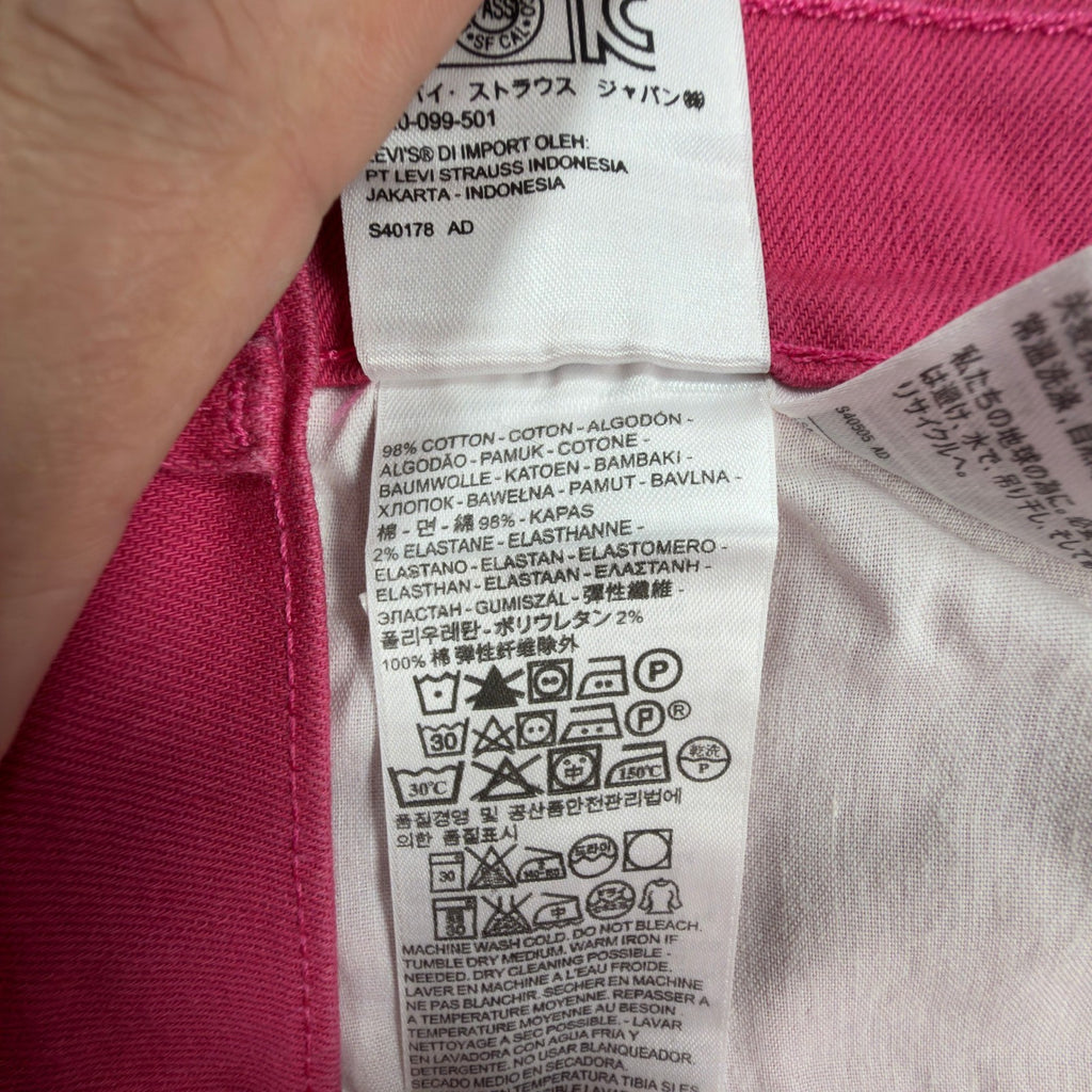 Levi's 505 Straight Leg Jeans Womens 12 Pink Cotton Blend NWT - take2supply