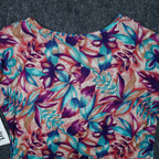 Xtrovert by Donnkenny Blouse Womens Medium Vintage 90s Rayon Tropical Floral USA - take2supply
