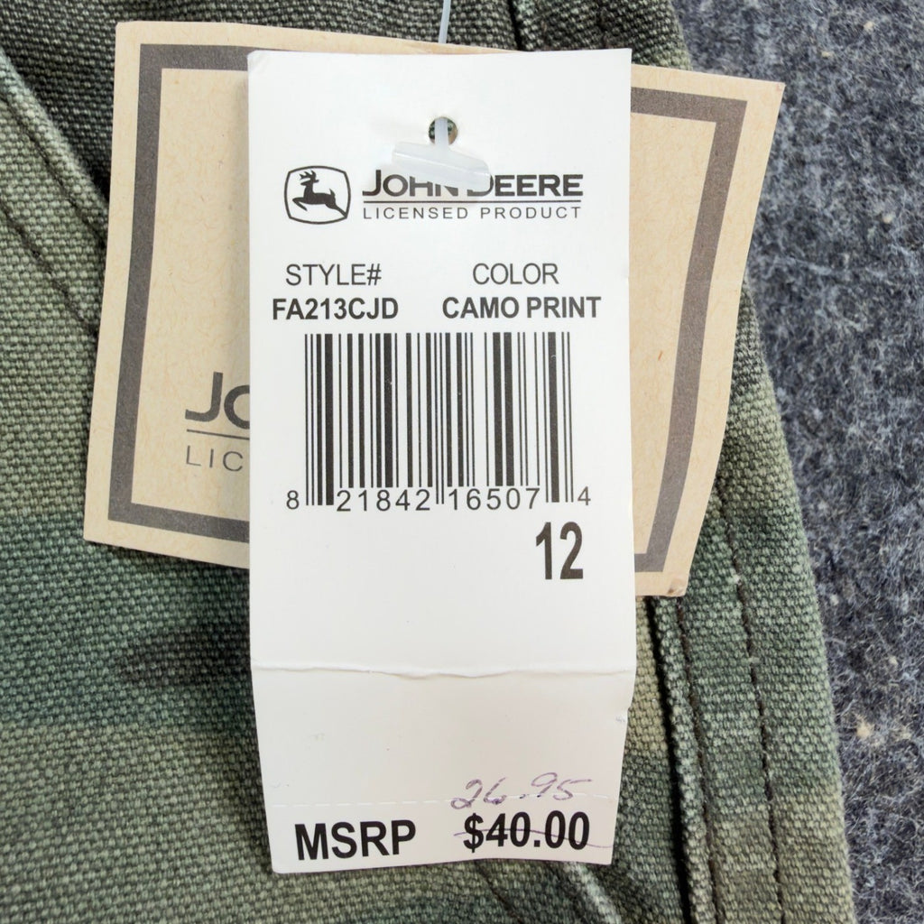 John Deere Carpenter Pants Boys 12 Y2K Camo Cotton Canvas Deadstock FA213CJD - take2supply