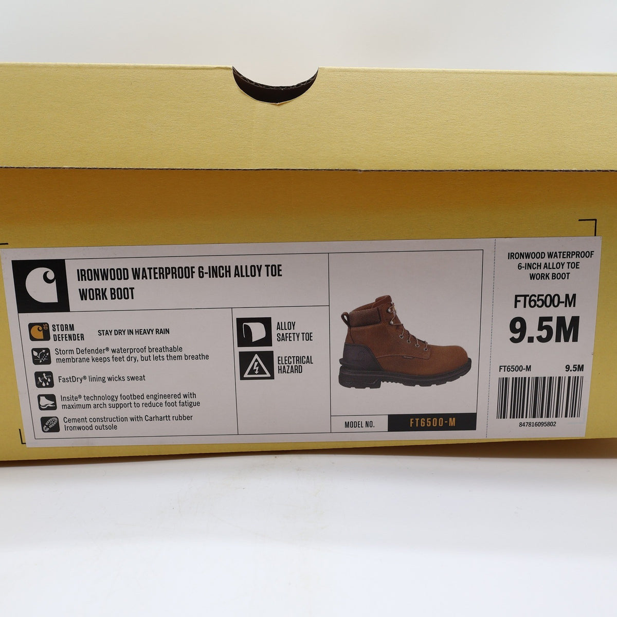 Carhartt Ironwood Work Boots Mens 9.5 M Brown Leather Alloy Toe Waterproof NWT - take2supply