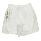 On The Verge Vintage 90s Pleated Shorts Womens 6 White Cotton NWT - take2supply