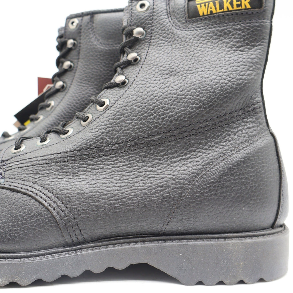 Walker SafetyFirst Steel Toe Work Boots Mens 13 D Vintage 90s USA Black Leather - take2supply