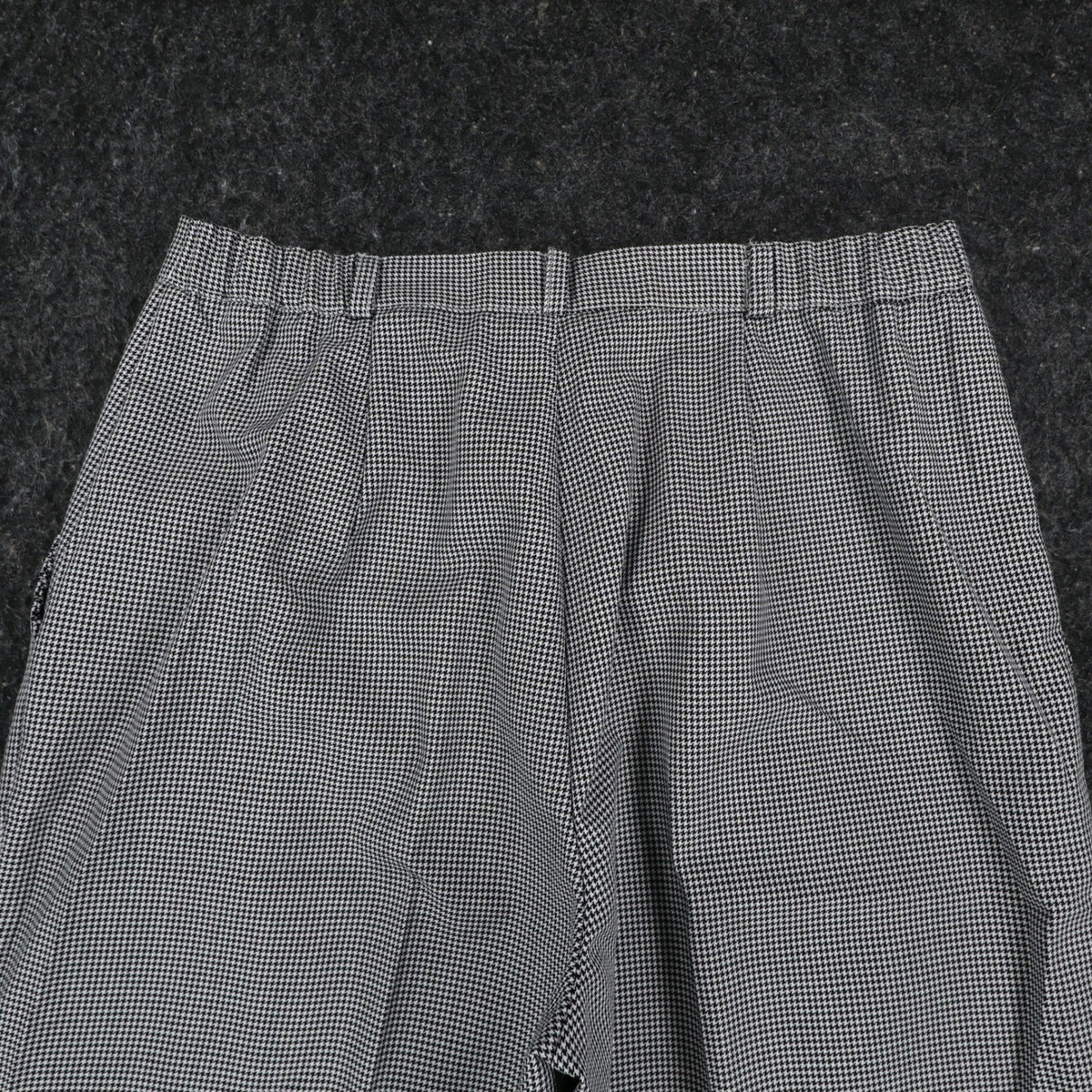 Southern Lady Houndstooth Dress Pants Womens 12 Petite Black White Pleated New - take2supply