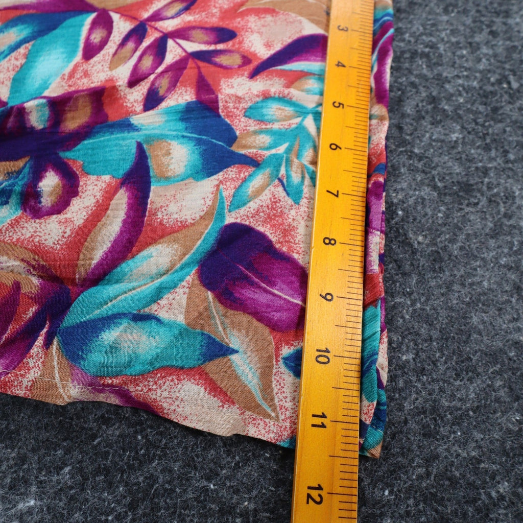 Xtrovert by Donnkenny Blouse Womens Medium Vintage 90s Rayon Tropical Floral USA - take2supply
