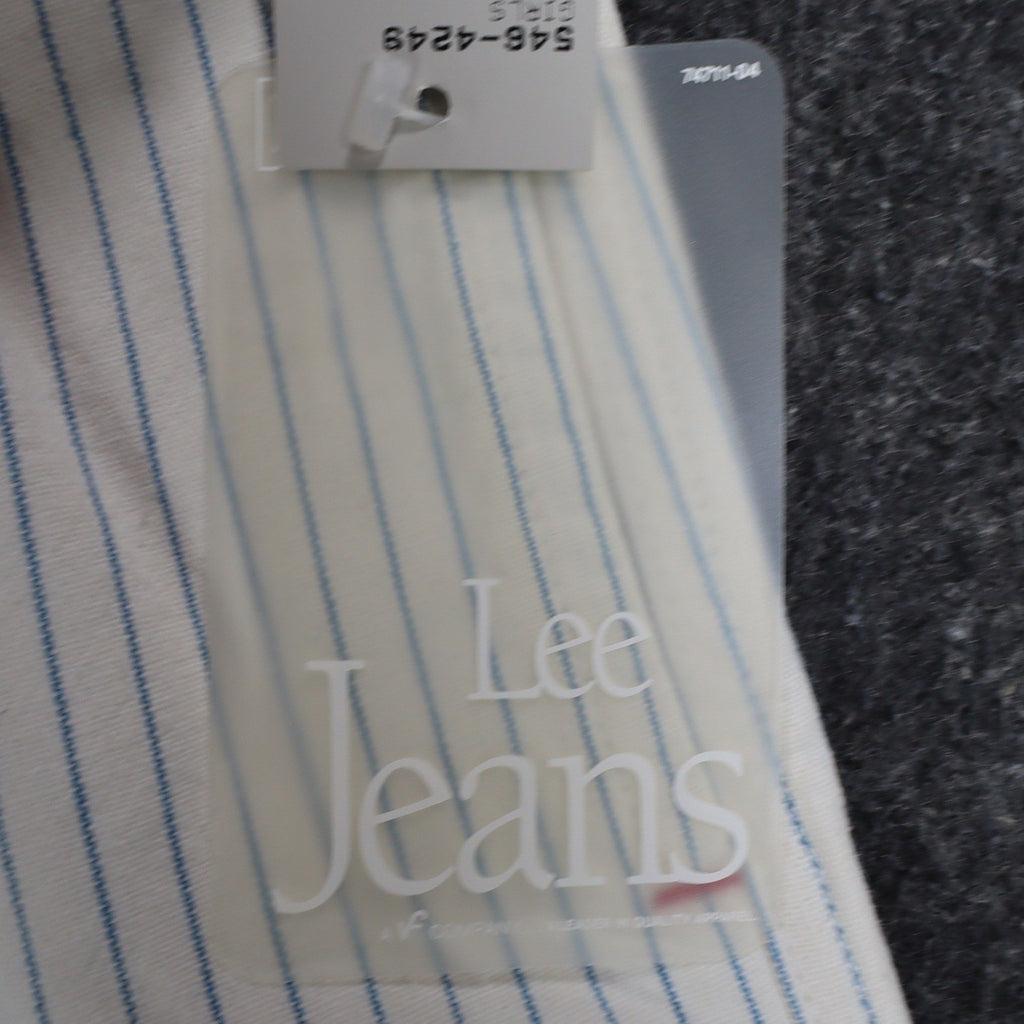Lee Melbourne Skort Girls 12 Vintage 90s White Blue Stripe Cotton Loose Fit NWT - take2supply