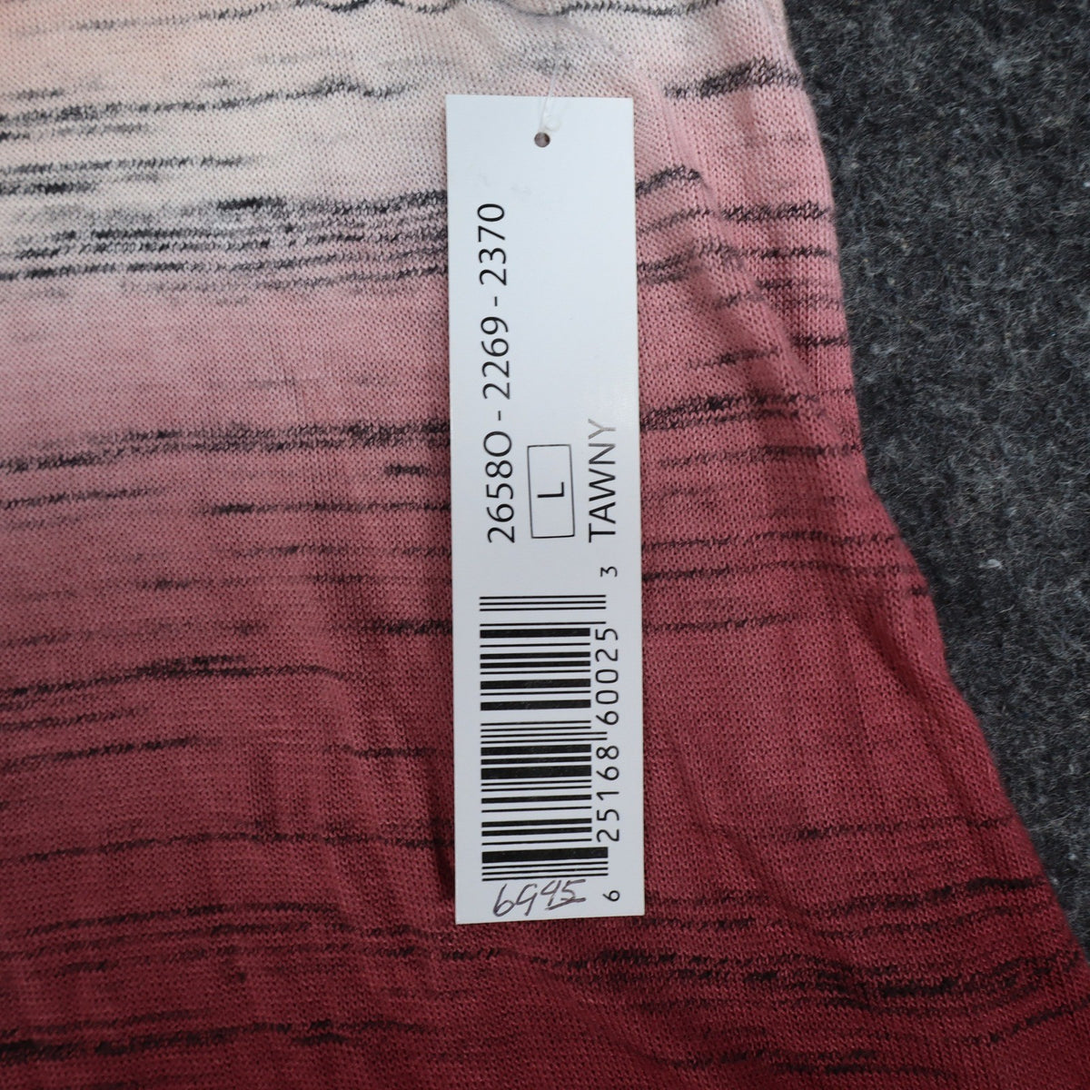 Tribal Top Womens Large Tawny Red Ombre Space Dye Asymmetrical Cowl Neck NWT - take2supply