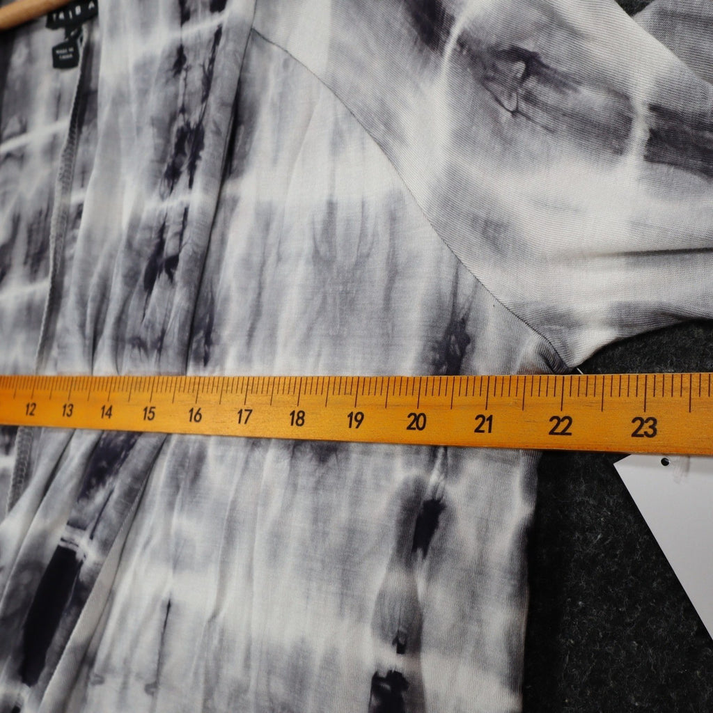 Tribal Cardigan Womens Small Gray Tie Dye Open Front Lightweight Jersey Knit NEW - take2supply
