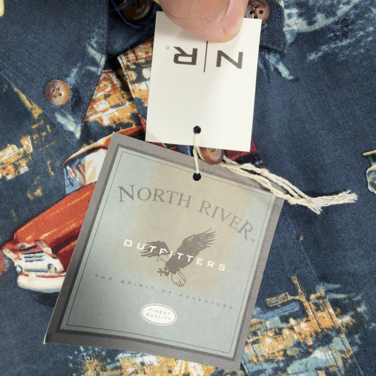 North River Americana Truck Shirt Mens Medium Black Cotton NWT Vintage Style - take2supply