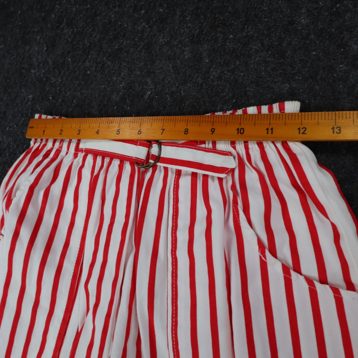 Hang Ten Shorts Womens Medium Vintage 80s Red White Striped Cotton Deadstock NWT - take2supply