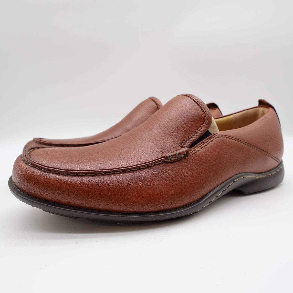 Hush Puppies GT Mens 10.5 M Red Brown Leather Slip On Loafers H12466 Shoes - take2supply