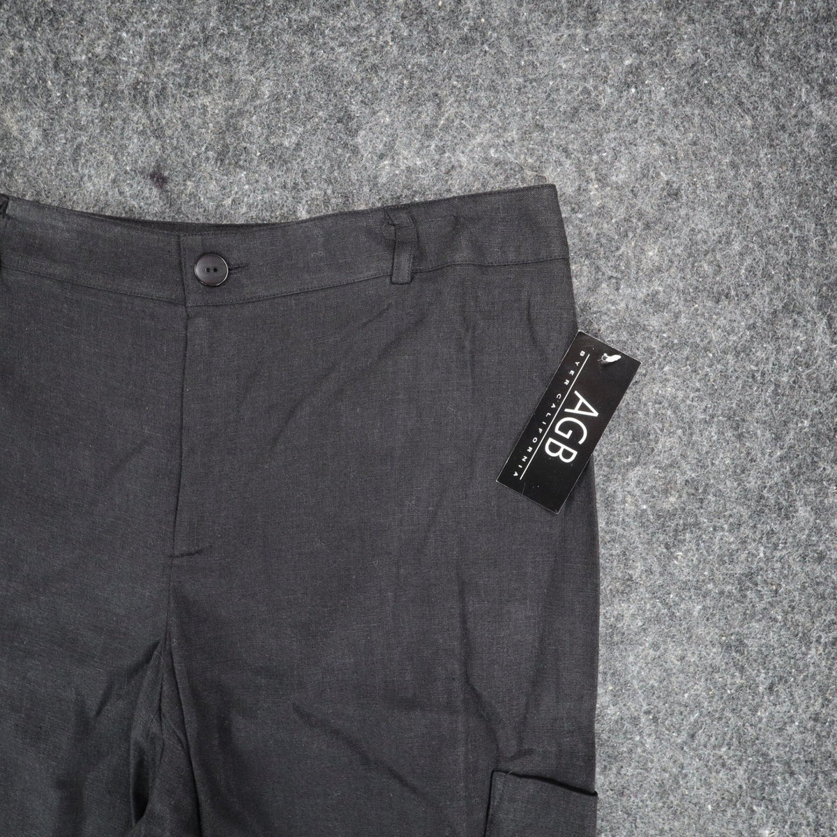 AGB Byer California Cargo Pants Womens 12 Vintage Y2K Black Linen Rayon Utility - take2supply