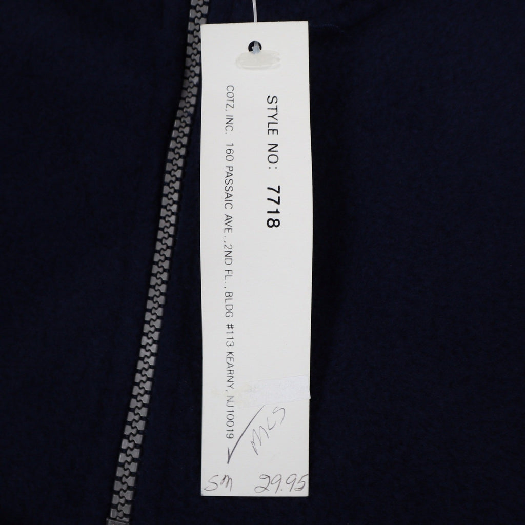 Cotz Fashions Fleece Pullover Small Navy Blue Y2K Quarter Zip Drawstring 7718 - take2supply