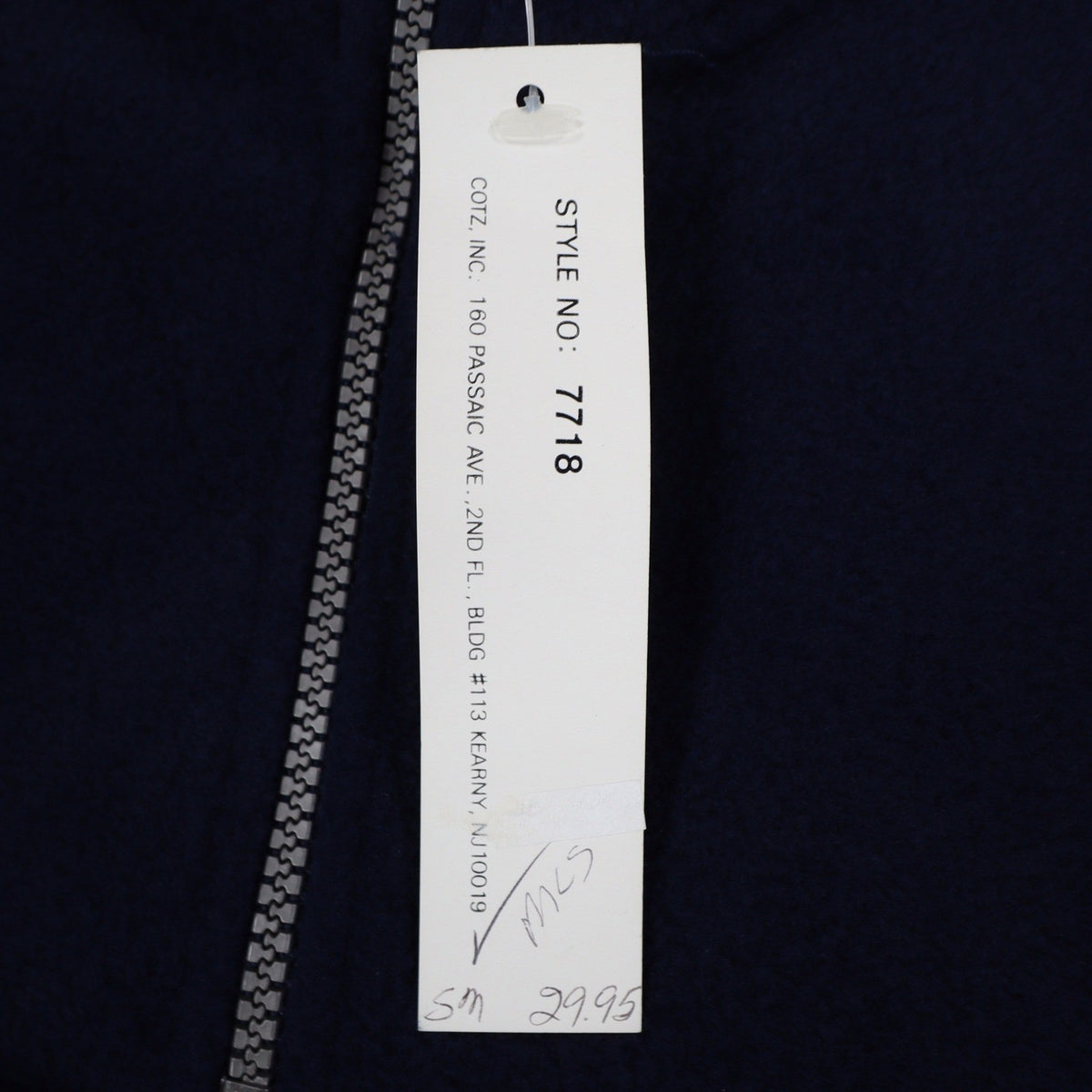 Cotz Fashions Fleece Pullover Small Navy Blue Y2K Quarter Zip Drawstring 7718 - take2supply