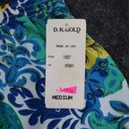 D.K. GOLD Floral Paisley Shorts Womens Medium Vintage 90s Blue Green Made in USA - take2supply