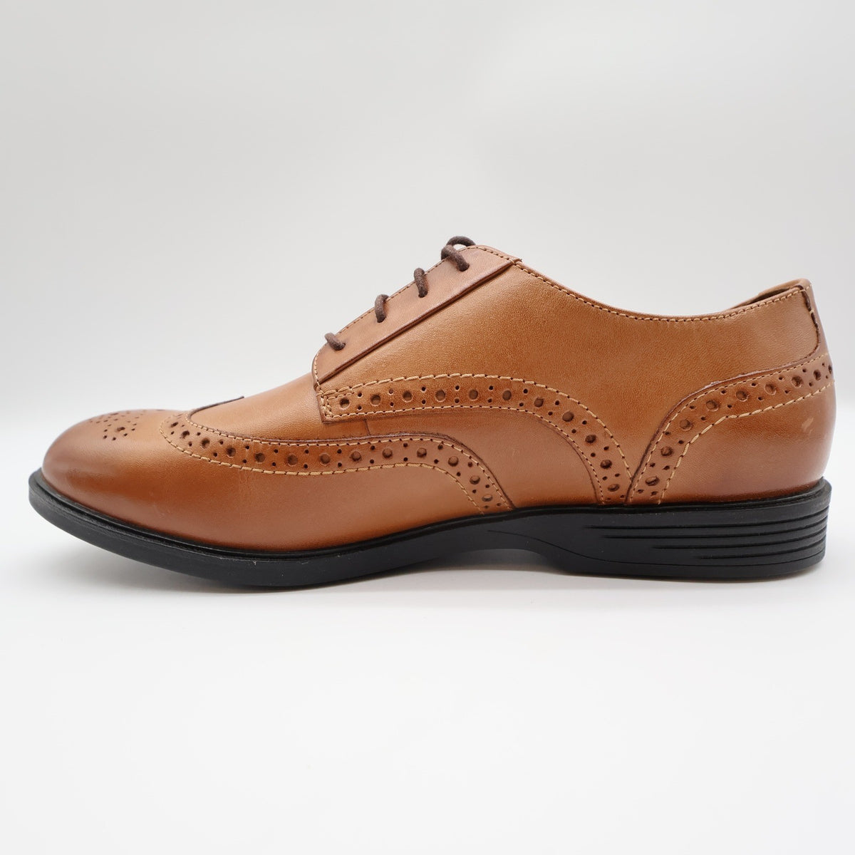 Hush Puppies Shepsky WT Oxford Mens 9.5 Dark Tan Leather Wingtip - take2supply