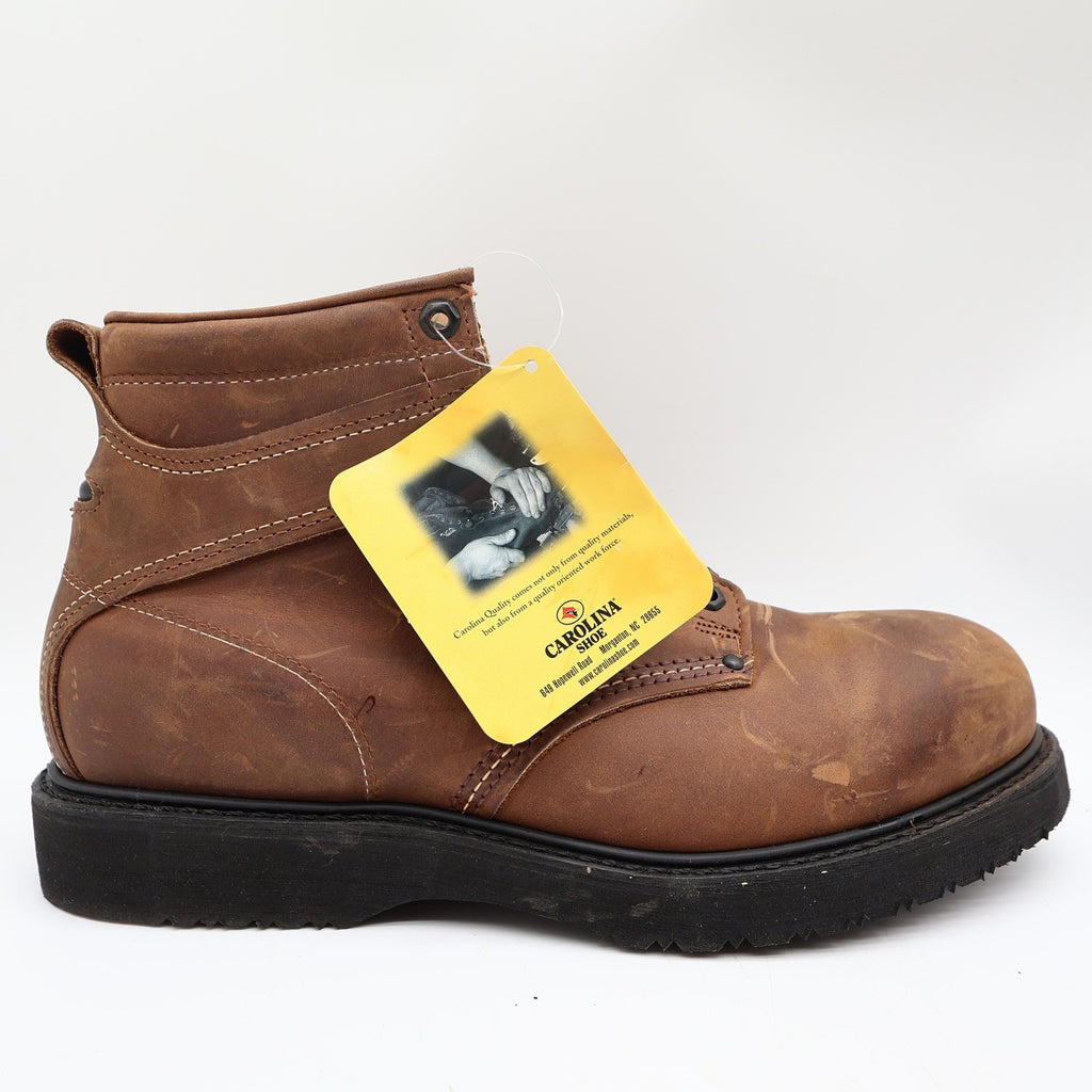Carolina 6" Steel Toe Work Boots Mens 13 D Brown Leather Made in USA NWT - take2supply