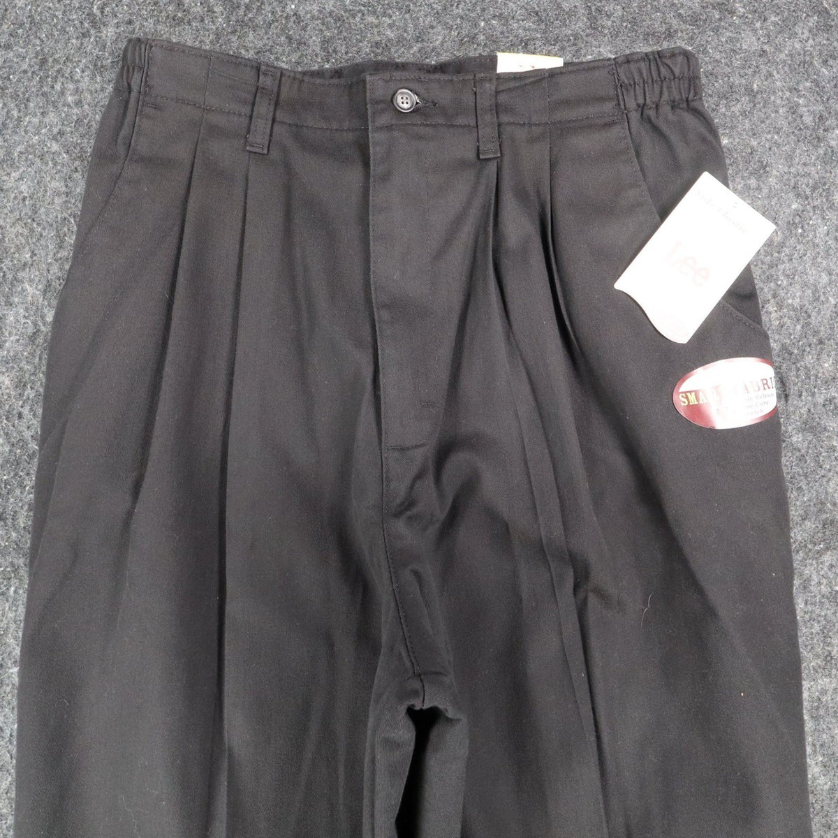 Lee Tapered Leg Pants Womens 16 L Black Smart Fabric Side Elastic Pleated C863 - take2supply