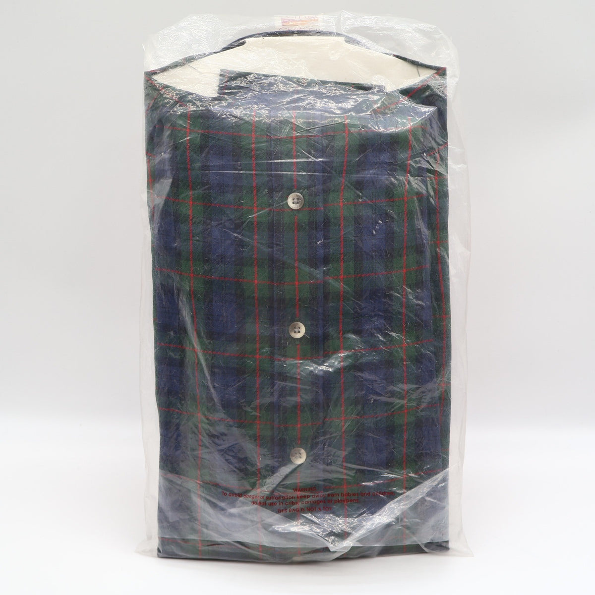 Career Club Plaid Button Down Shirt Mens Large Vintage Deadstock Green Blue NOS - take2supply
