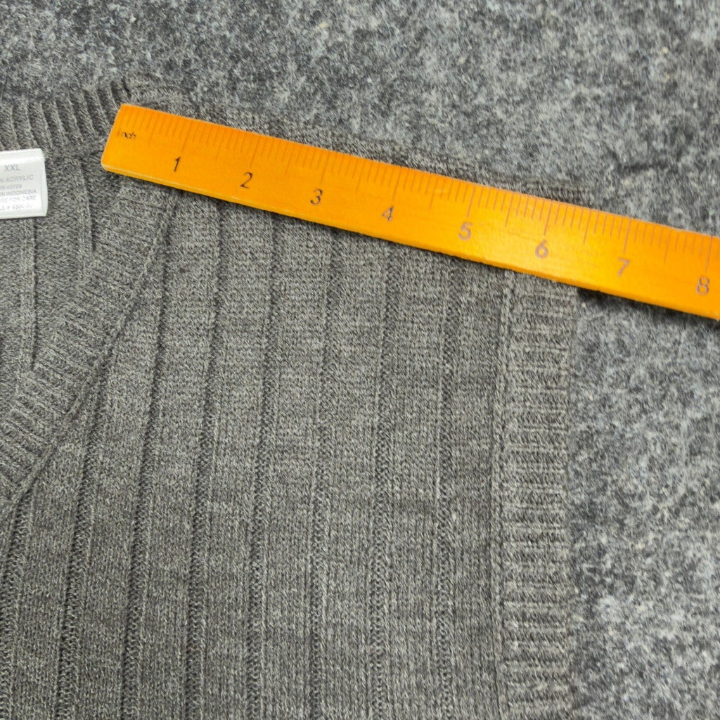 D'Avila Sweater Vest Mens XXL Gray Ribbed V-Neck Acrylic NWT C530 - take2supply