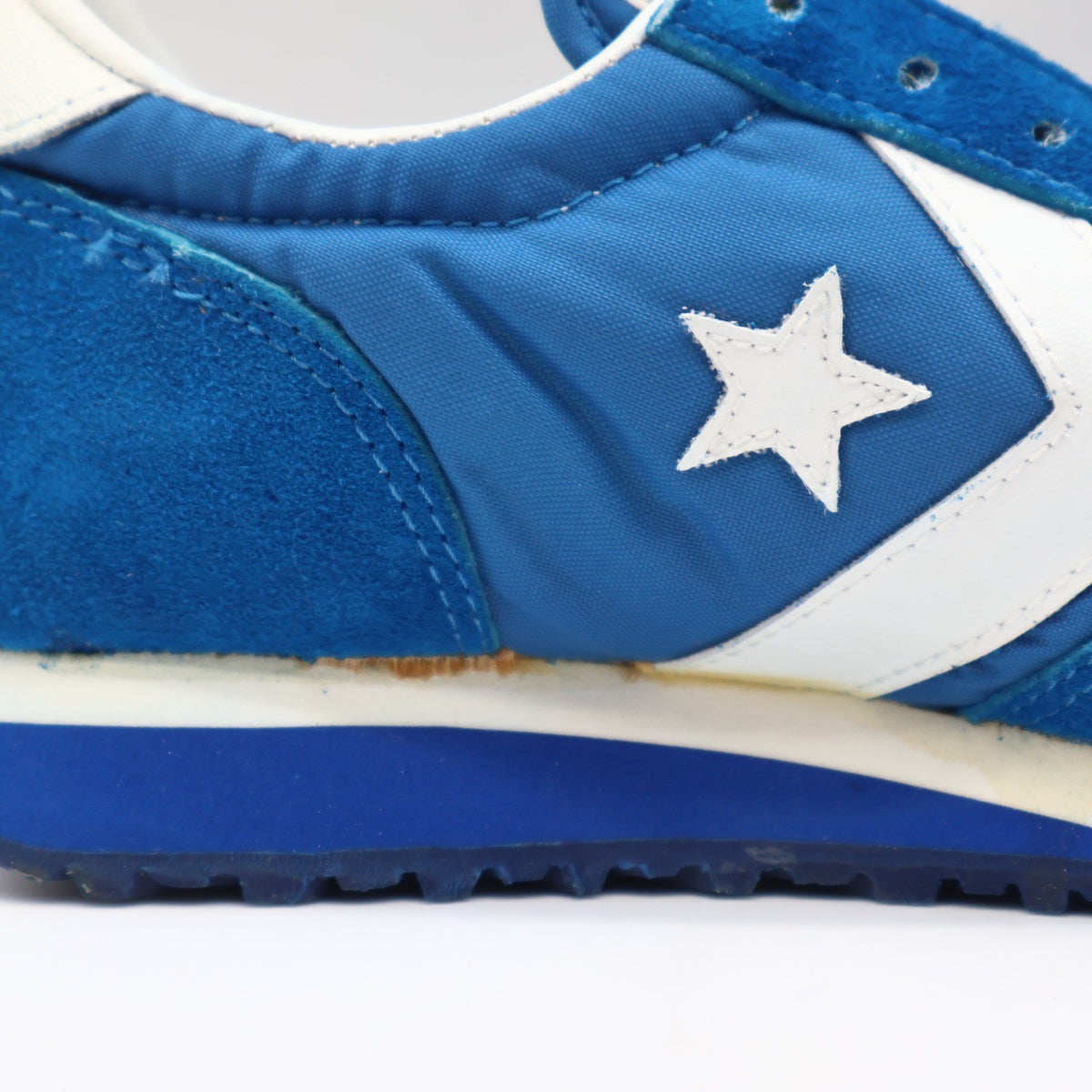 Converse Road Star Boy's Size 3 Vintage 80s Blue Nylon Suede Sneakers Deadstock - take2supply