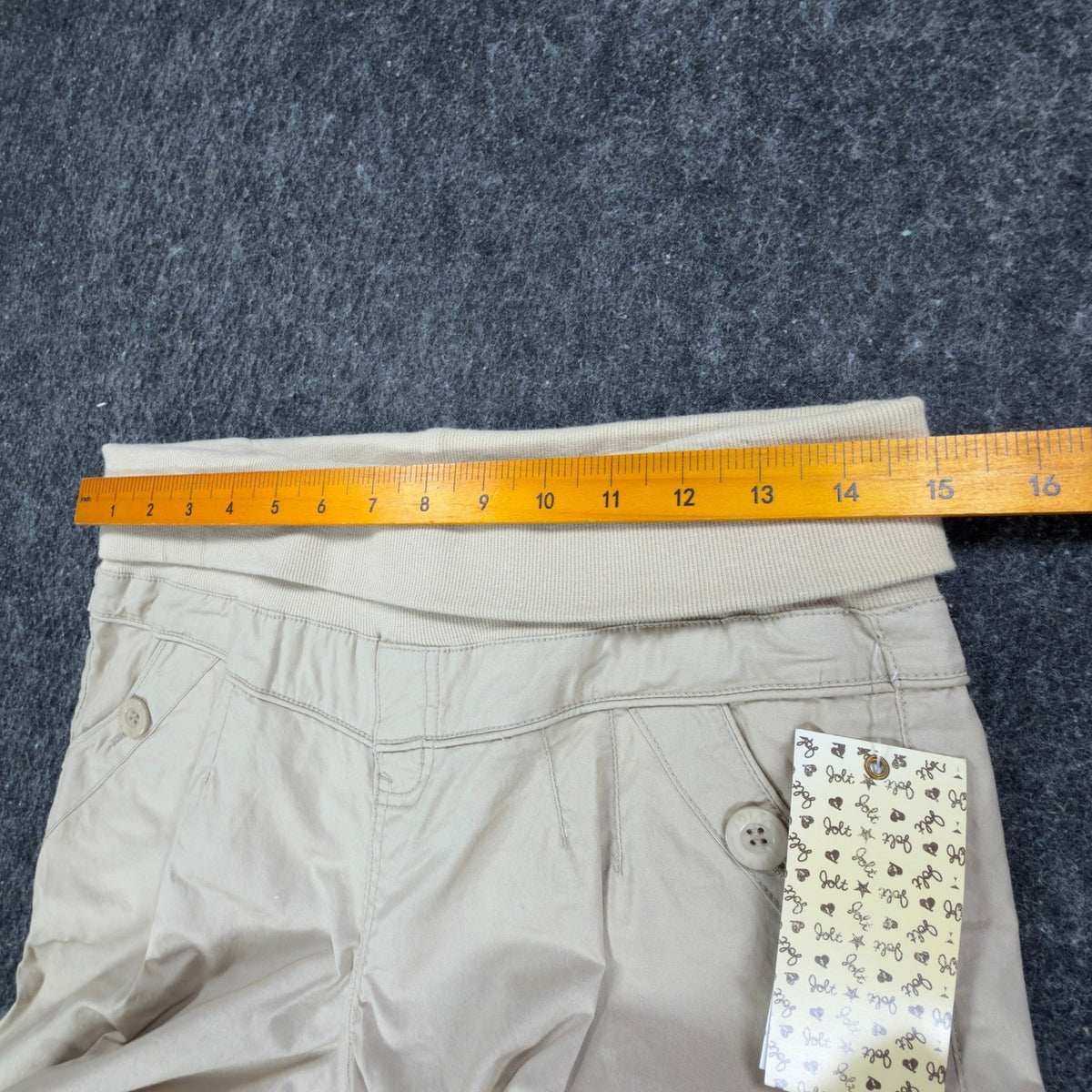 Jolt Y2K Bermuda Shorts Girls 16 Khaki Tan Cotton Blend NWT New - take2supply