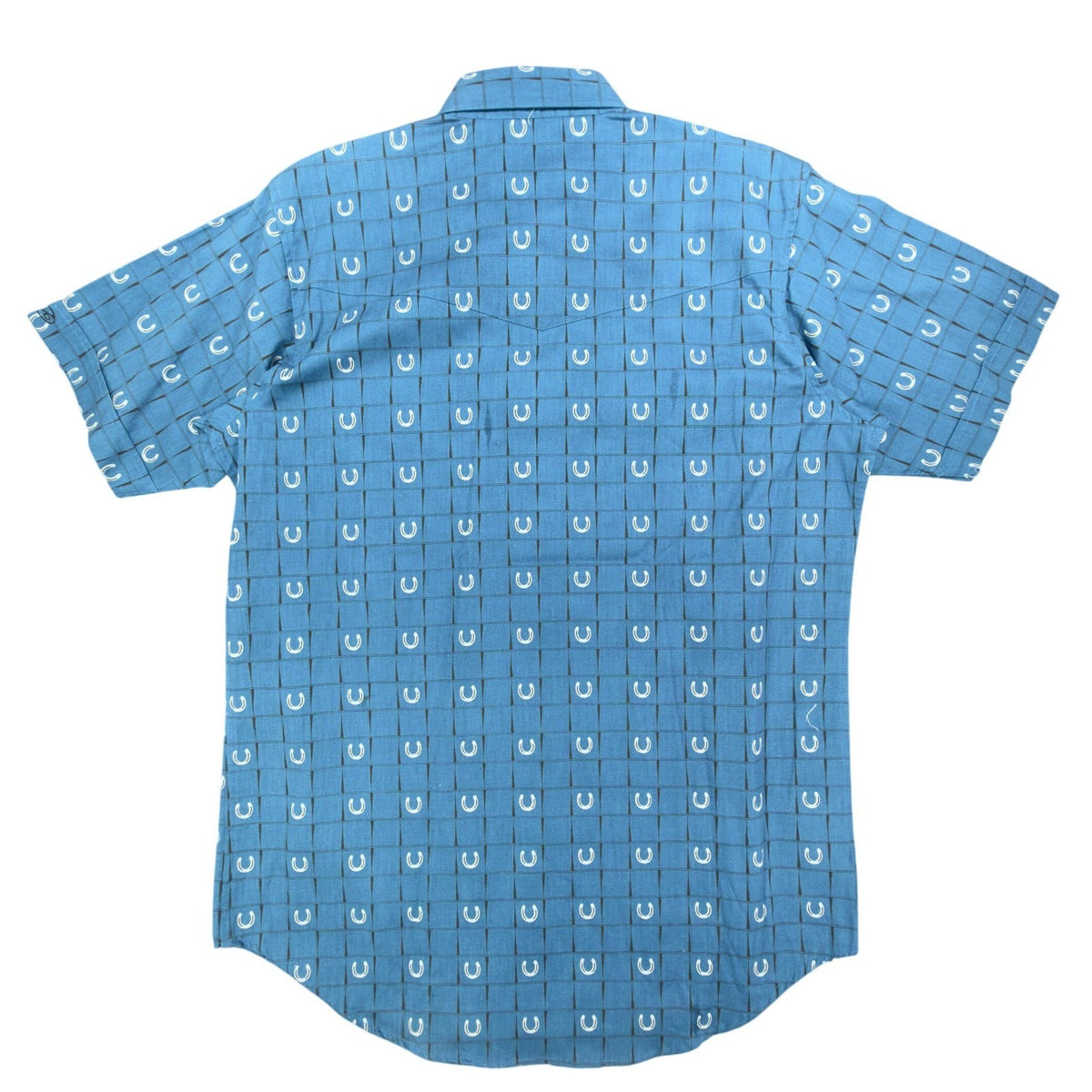 Cumberland Outfitters Western Shirt Mens Large Blue Horseshoe Cotton NWT - take2supply