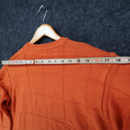 IZOD Sweater Mens Medium Orange 100% Cotton Crewneck Grid Texture Knit Classic - take2supply