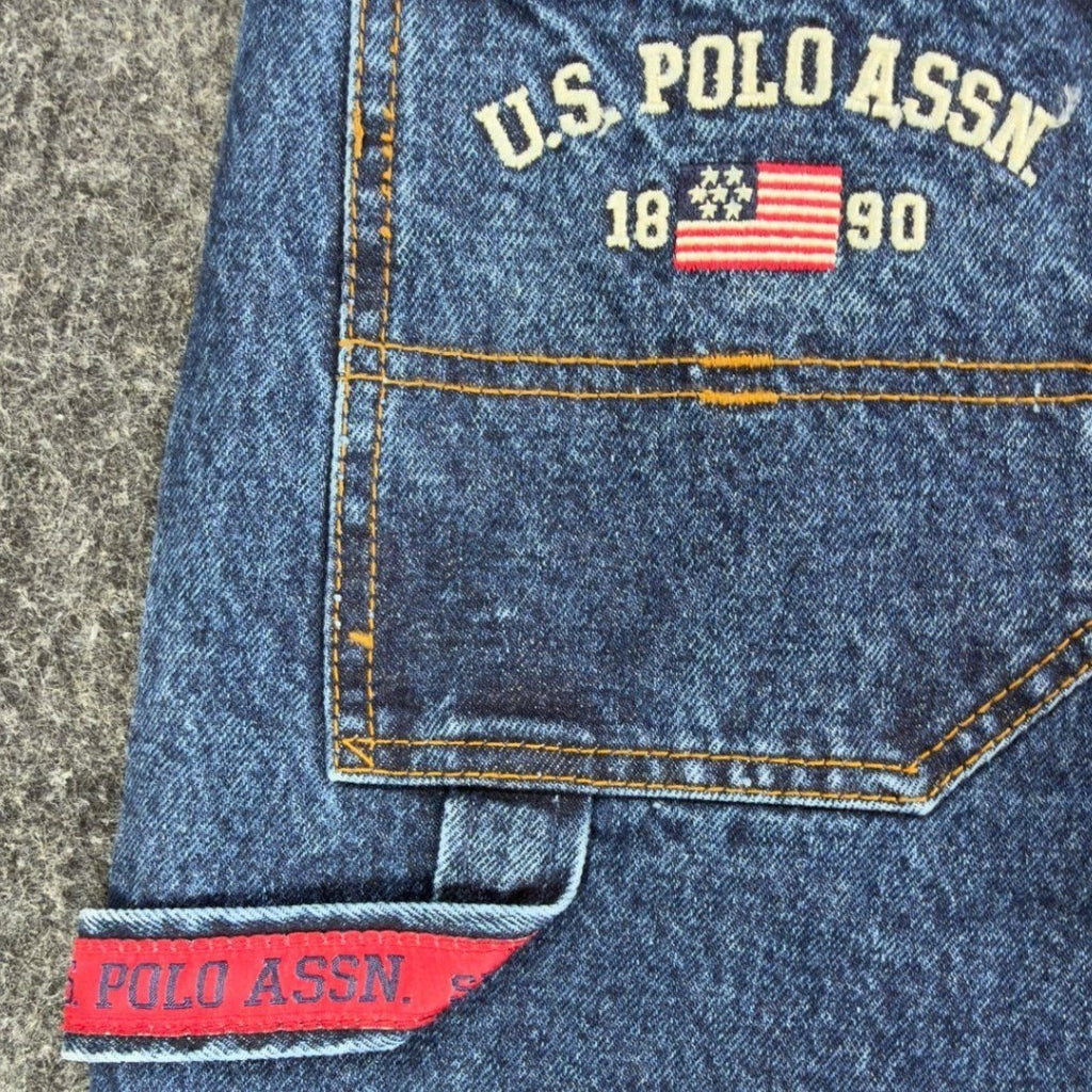 U.S. Polo Assn Carpenter Jeans Boys 14 Blue Cotton Easy Fit Utility NWT - take2supply