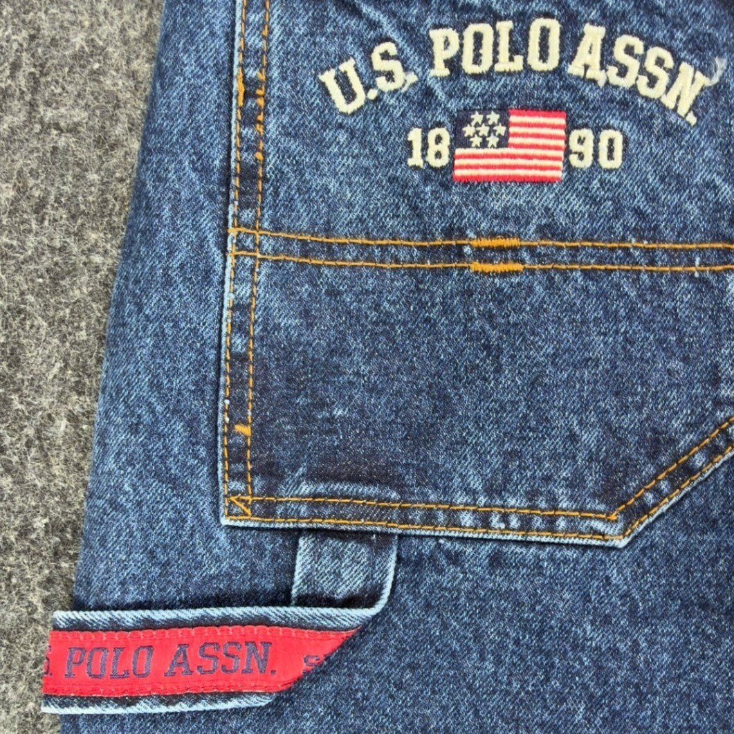 U.S. Polo Assn Carpenter Jeans Boys 14 Blue Cotton Easy Fit Utility NWT - take2supply