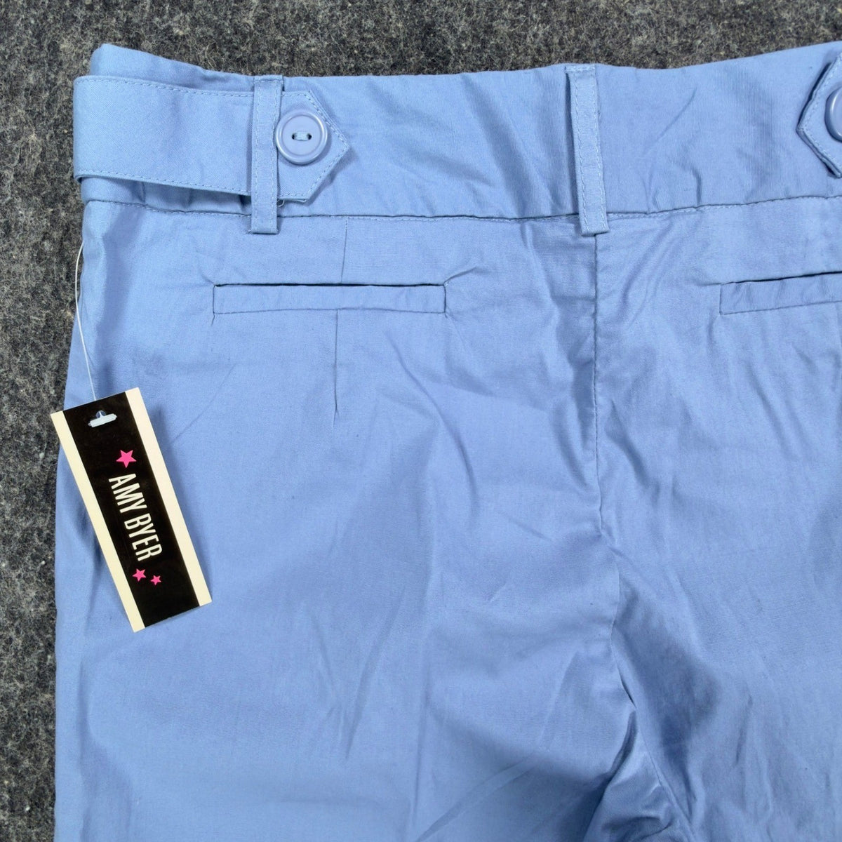 Amy Byer Y2K Capri Pants Girls 16 Blue Cotton Blend NWT Deadstock - take2supply