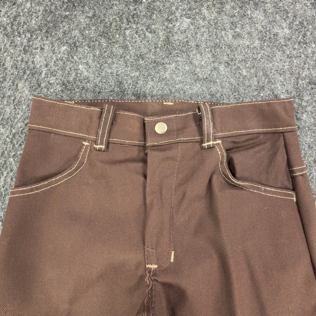 Linchers Vintage 70s Shorts Boys W27 Brown Cotton Poly NWT Deadstock USA Made - take2supply