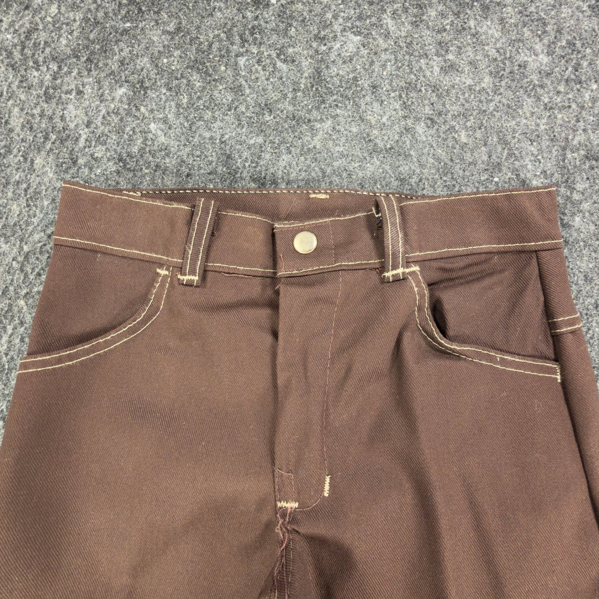 Linchers Vintage 70s Shorts Boys W27 Brown Cotton Poly NWT Deadstock USA Made - take2supply