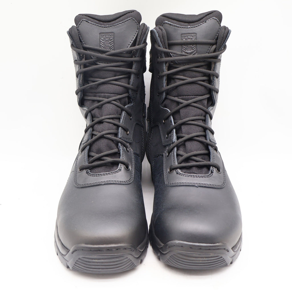 Battle Ops Tactical Boot Mens 10.5 Waterproof Side Zip Black Leather BOPS8001 - take2supply