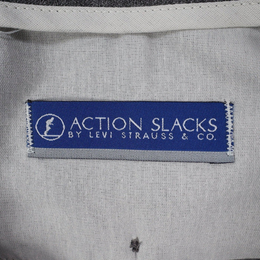 Levi Strauss Action Slacks Mens 33x30 Vintage 2000s Grey Flat Front Dress Pants - take2supply