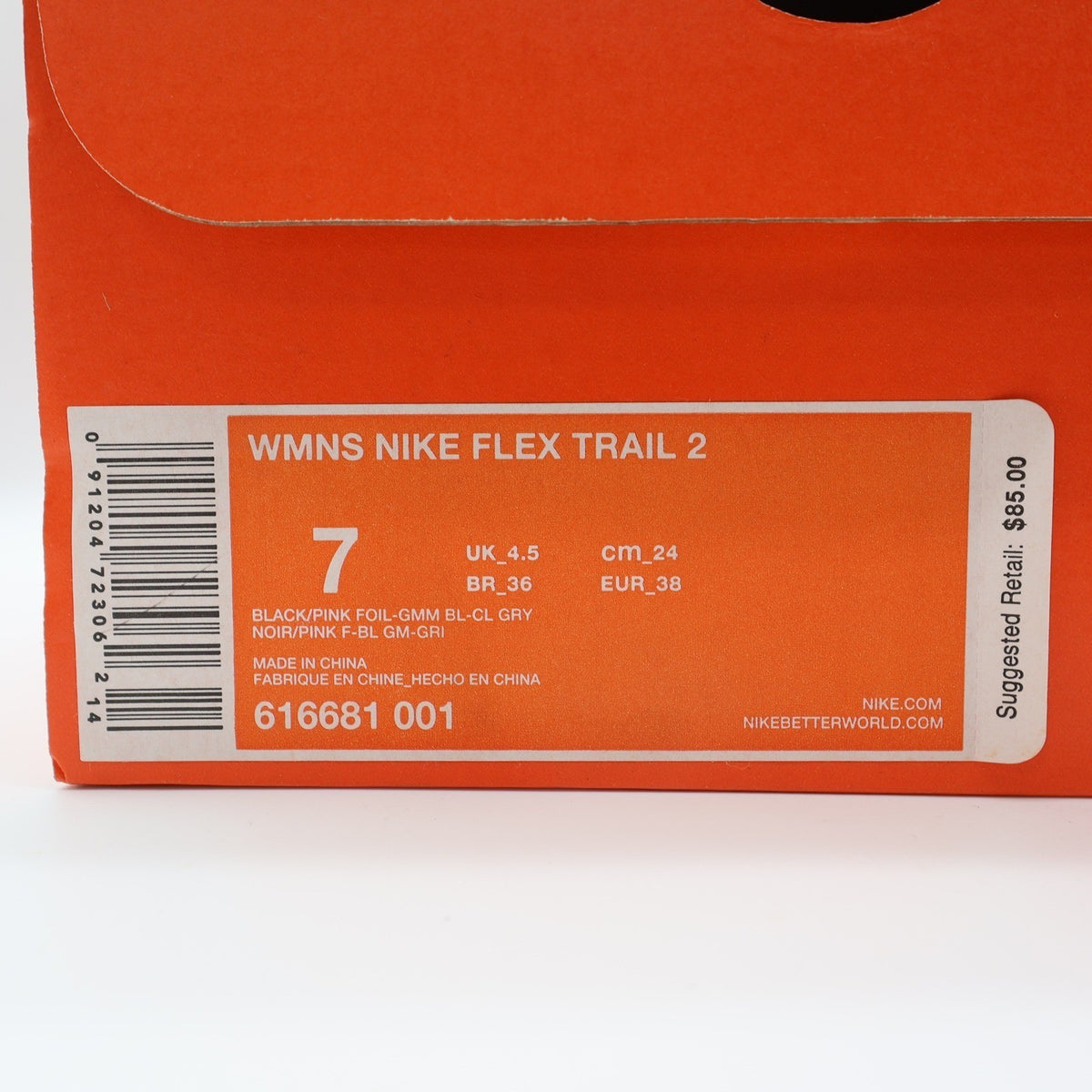 Nike Flex Trail 2 Womens 7 Black Pink Foil Gamma Blue Running Shoes 616681-001 - take2supply