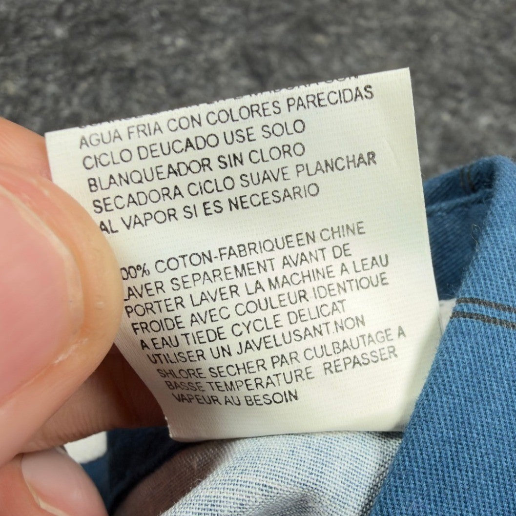 Cumberland Outfitters Y2K Western Shirt Mens L Blue Cotton Horseshoe NWT C455 - take2supply