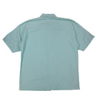 Back view of aqua blue Alexxus short-sleeve shirt