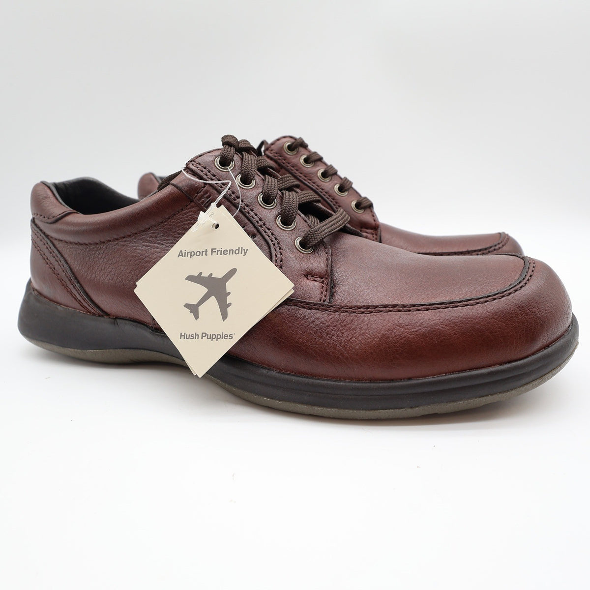 Hush Puppies Approach Oxford Shoes Mens 8 M Dark Brown Leather Airport Friendly - take2supply