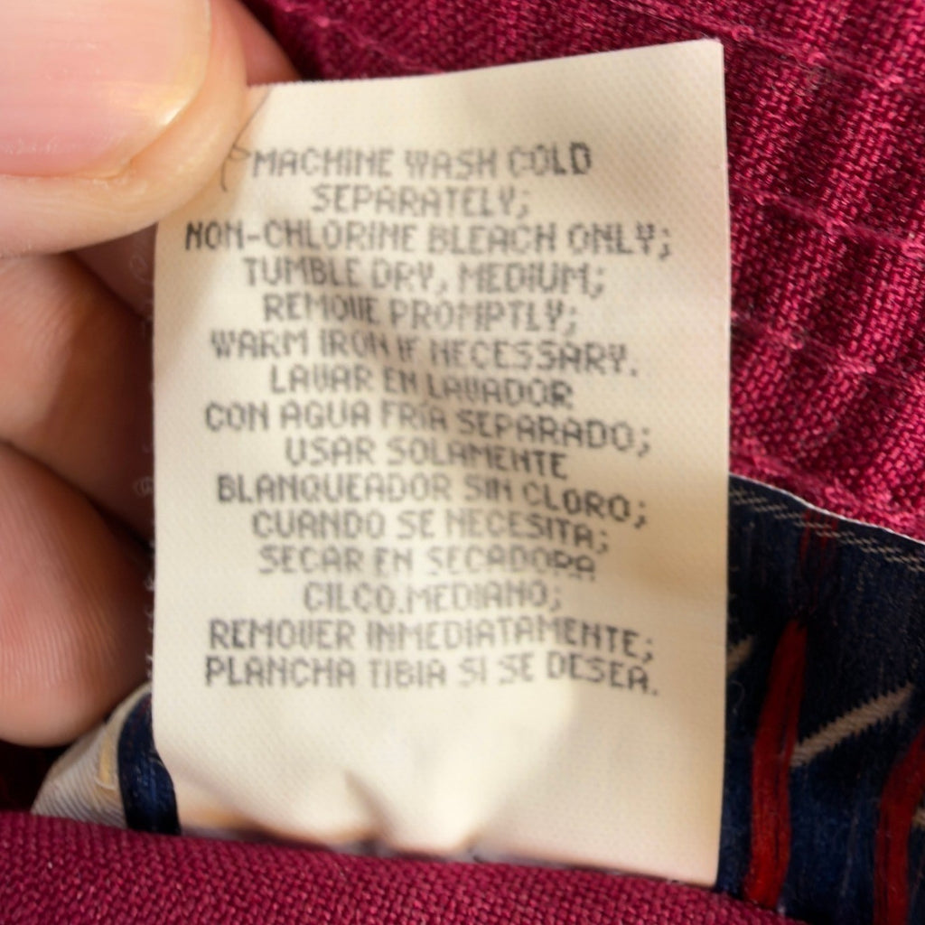 Donnkenny Classics Stirrup Pants Womens 8 Vintage 90s Garnet Pink Silky Stretch - take2supply