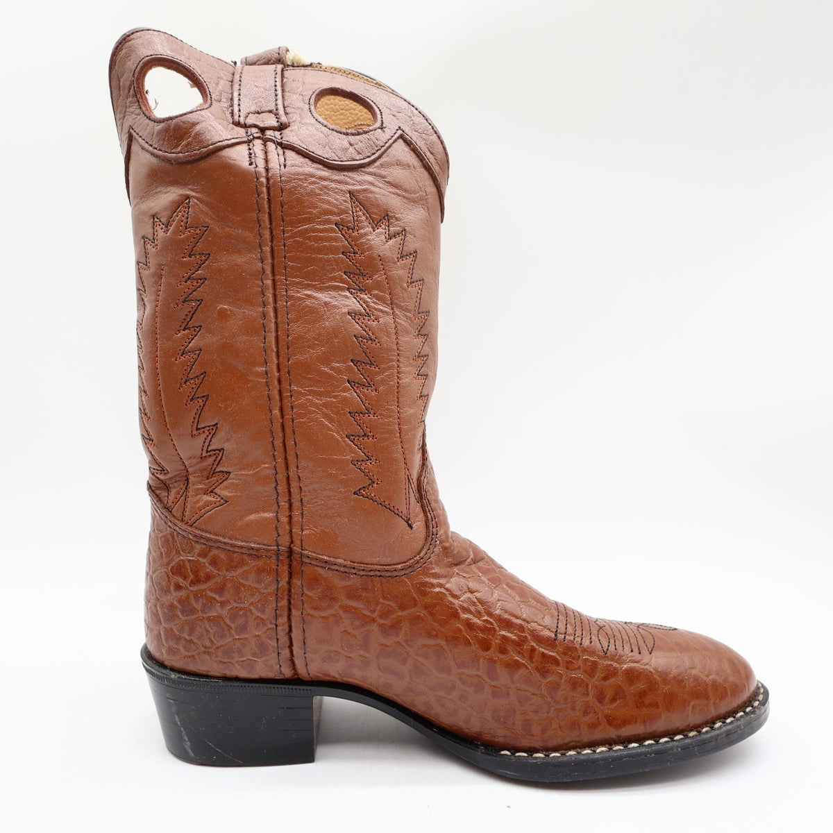 Laredo Tan Bullhide Western Boots Boys 2D Tan Leather NWT Deadstock CB293 - take2supply
