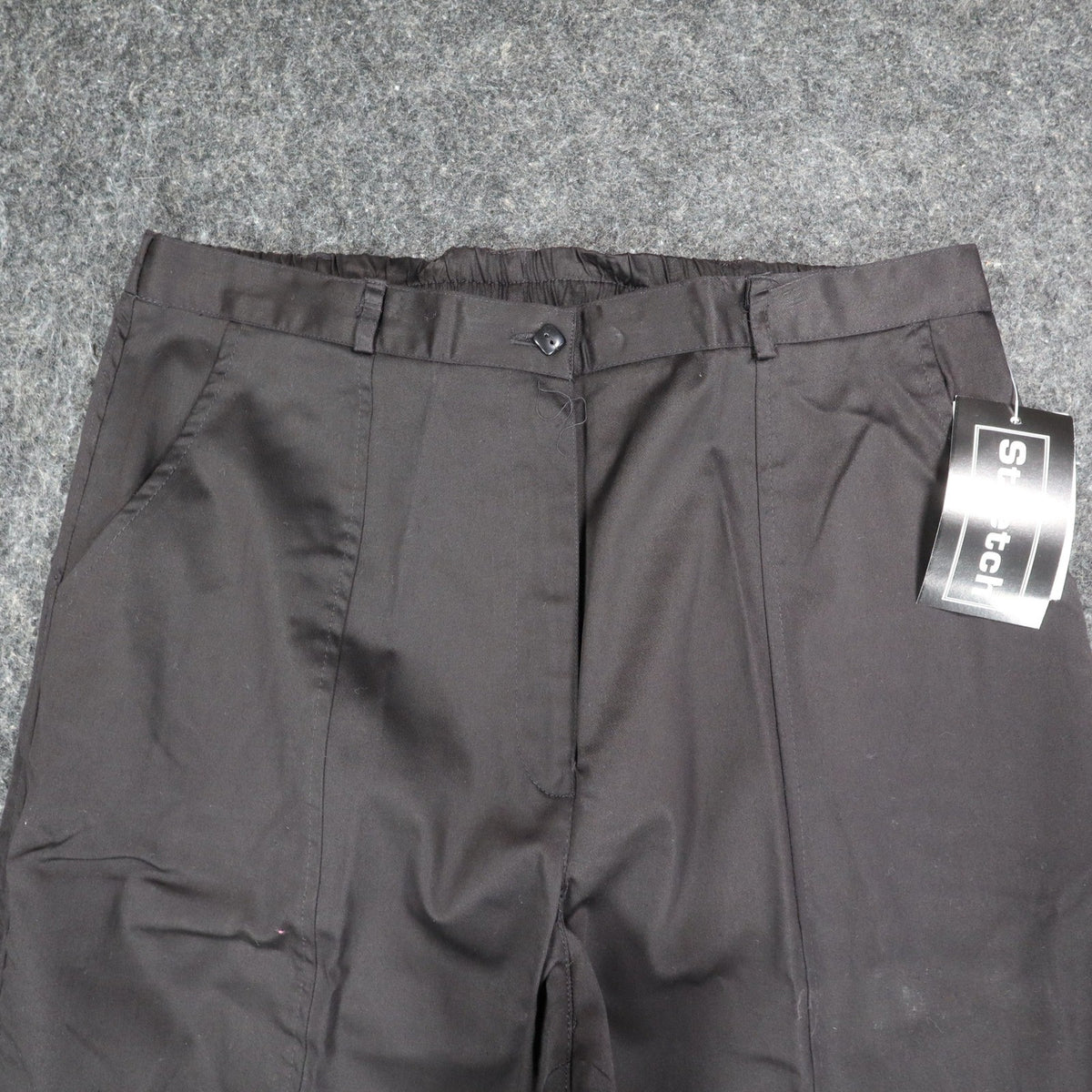 N Touch Pants Womens Large Black Stretch Cotton Elastic Waist Straight Leg C993 - take2supply