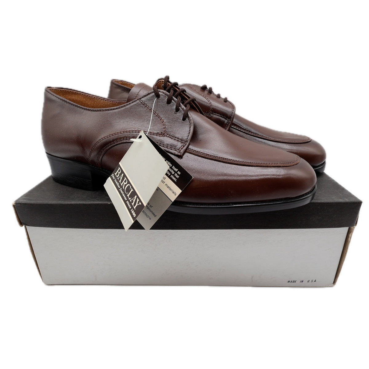 Barclay Endicott Johnson Brown Leather Oxford Shoes Mens 11 EEE Wide Vintage USA - take2supply
