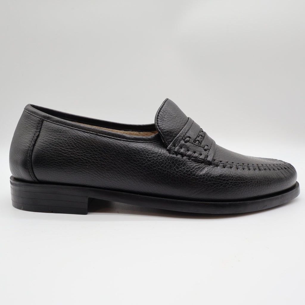 Nunn Bush Edgar Loafers Mens 9 M Black Tumbled Leather Comfort Gel Shoes 85533 - take2supply