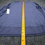 Erin London Top Womens L Blue Viscose Spandex Rhinestone Puff Sleeve NWT - take2supply