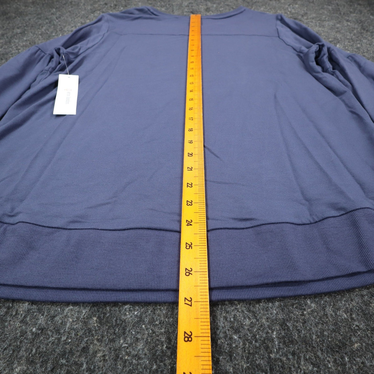Erin London Top Womens L Blue Viscose Spandex Rhinestone Puff Sleeve NWT - take2supply